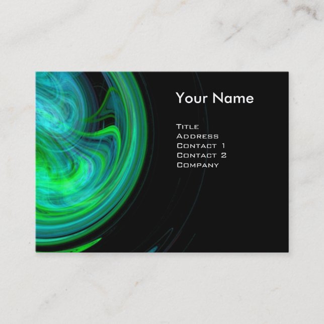 Carte De Visite VORTEX LUMINEUX Vibrant noir bleu vert (Devant)