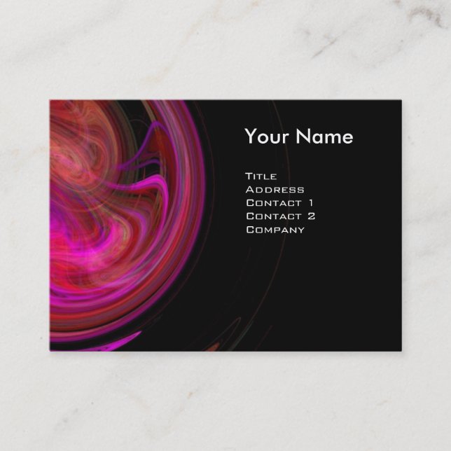 Carte De Visite VORTEX LUMINEUX Vibrant noir rose violet rouge bru (Devant)