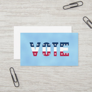 Carte De Visite VOTE Rouge blanc et bleu (étoiles)
