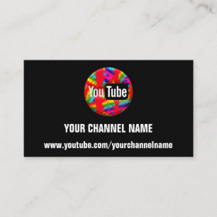 CARTE DE VISITE VOTRE CANAL NOM YOUTUBER SUSCRIBE RAINBOUR