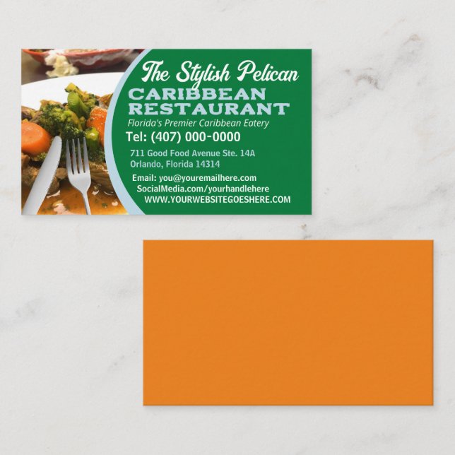 Carte De Visite Votre Chef Cuisinier Cuisine Services de restaurat (Devant / Derrière)