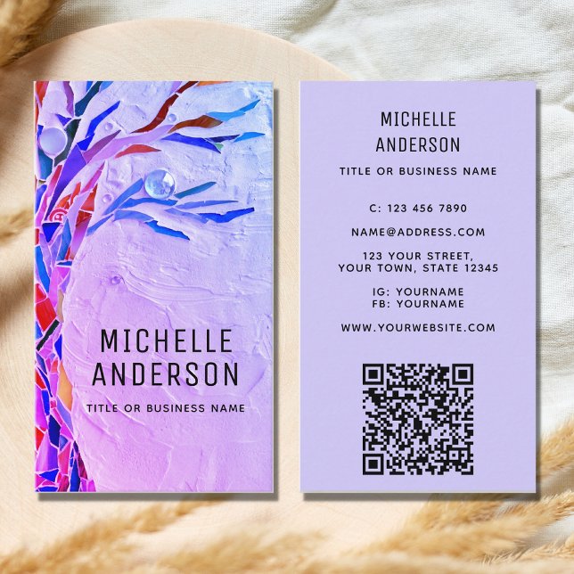 Carte De Visite Votre code QR professionnel violet (Créateur téléchargé)