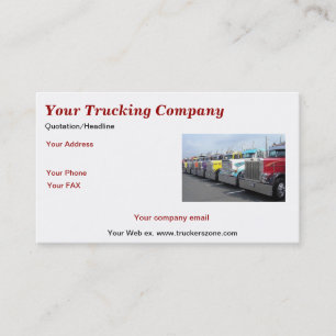 Carte De Visite Votre entreprise de camionnage