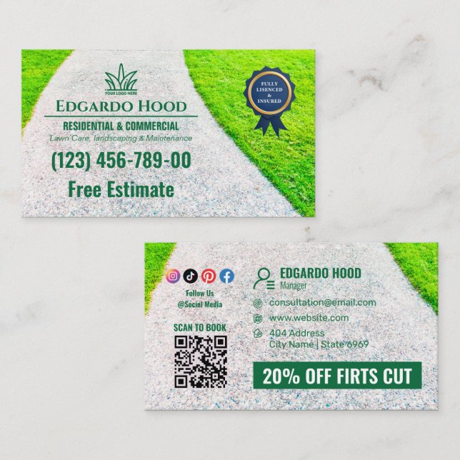 Carte De Visite Votre entreprise de logo | Service de soins juridi (Devant / Derrière)