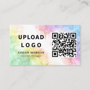 Carte De Visite Votre entreprise Logo & Code QR Opal Stone Company
