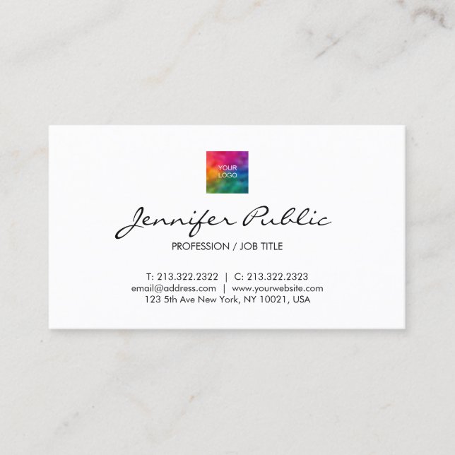 Carte De Visite Votre entreprise Logo ici Professionnel (Devant)