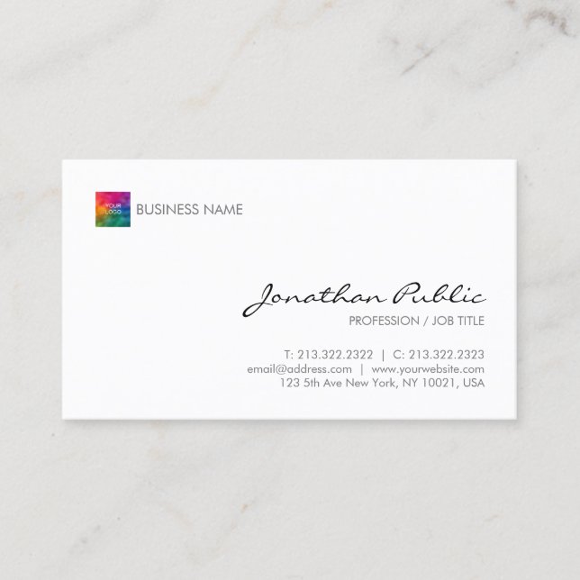 Carte De Visite Votre entreprise Logo Ici Professionnel Moderne Él (Devant)