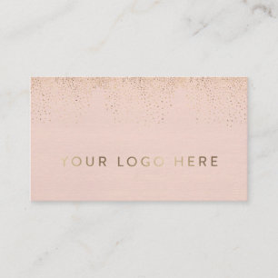 Carte De Visite Votre Logo Blush Gold Foil Simple Modern Feminine