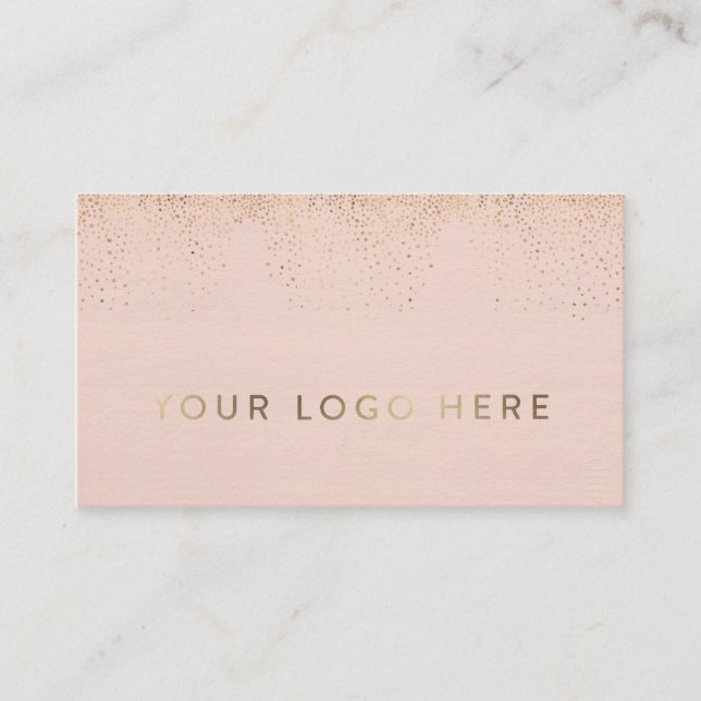 Carte De Visite Votre Logo Blush Gold Foil Simple Modern Feminine (Devant)