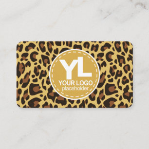 Carte De Visite Votre Logo Classic Empreinte de léopard Rockabill