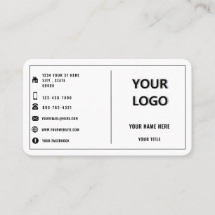 Carte De Visite Votre logo Design élégant Promotionnel Personnalis