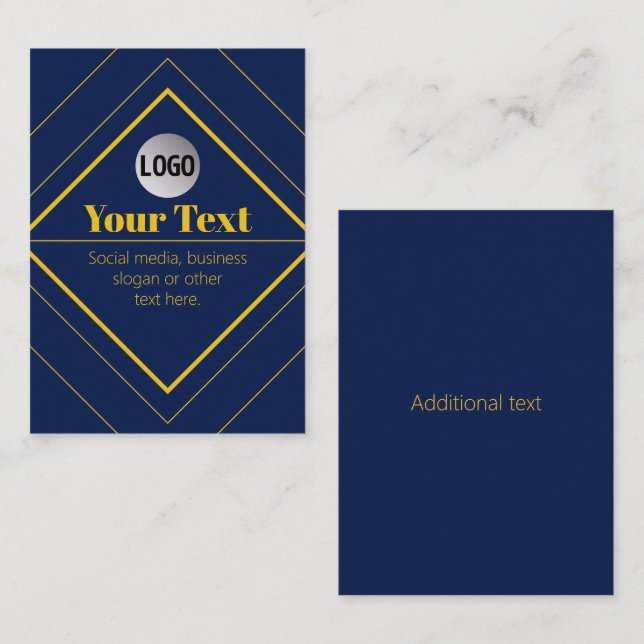Carte De Visite Votre logo et modèle de conception personnalisable (Devant / Derrière)