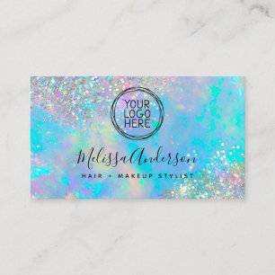 Carte De Visite Votre logo Holographique Parties scintillant Opal