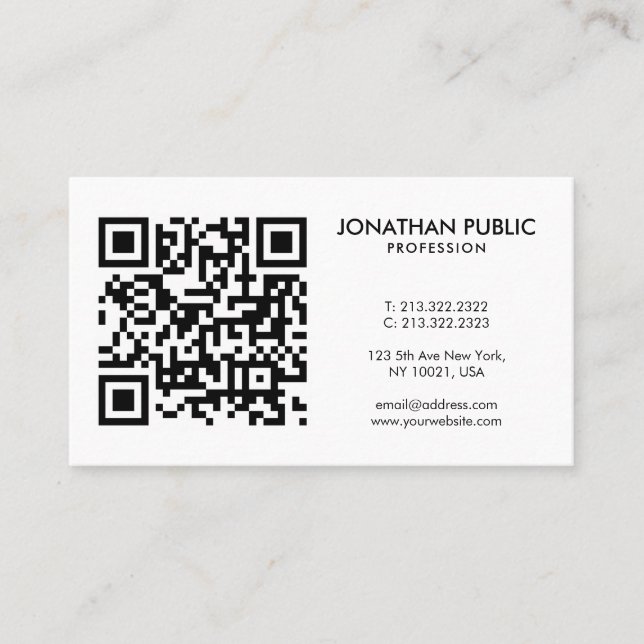 Carte De Visite Votre logo ici Code à barres QR Code Profil Modèle (Devant)