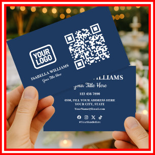 Carte De Visite Votre Logo Ici Simple Moderne Bleu Marine Site Web