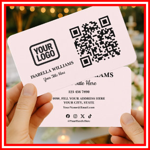 Carte De Visite Votre Logo Ici Simple Moderne Code QR Site Web Ros