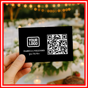 Carte De Visite Votre Logo Ici Simple Moderne Minimaliste Code QR 