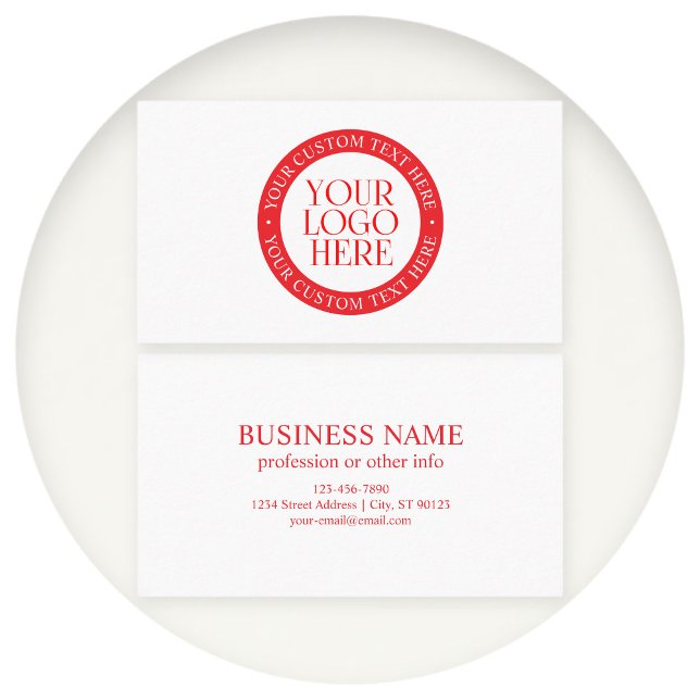 Carte De Visite Votre logo ou autre image | Noël blanc et rouge (Créateur téléchargé)