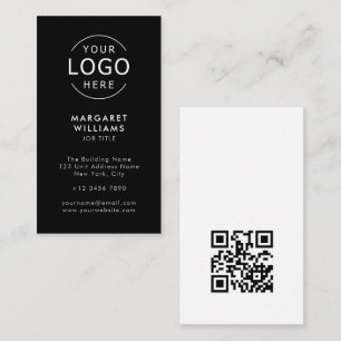 Carte De Visite Votre Logo QR Code Moderne Minimaliste Professionn