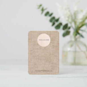 Carte De Visite Votre logo Rustique Burlap Écran d'oreille Shabby
