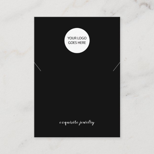 Carte De Visite Votre logo simple collier bijoux Display Card (Devant)