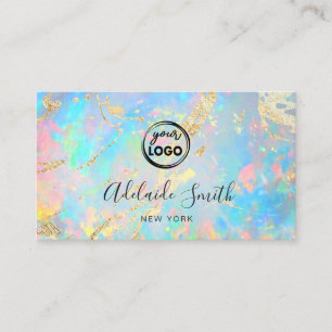 Carte De Visite votre logo sur FAUX holographique opal stone textu