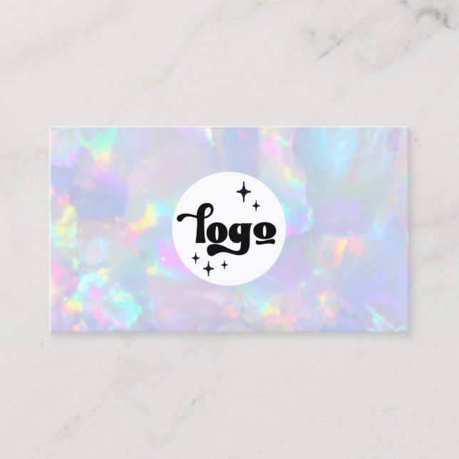 Carte De Visite votre logo sur pastel opal (Devant)