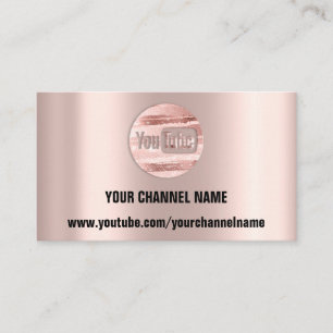 CARTE DE VISITE VOTRE NOM DE CHAÎNE YOUTUBER LOGO QR STRIPES ROSE