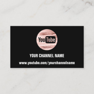 CARTE DE VISITE VOTRE NOM DE CHAÎNE YOUTUBER SUSCRIBE LOGO QR ROS