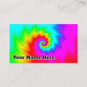 Carte De Visite Votre nom ici Shredred Rainbow Spiral
