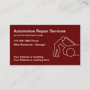 Carte De Visite Votre Service De Remorquage Et De Réparation Auto