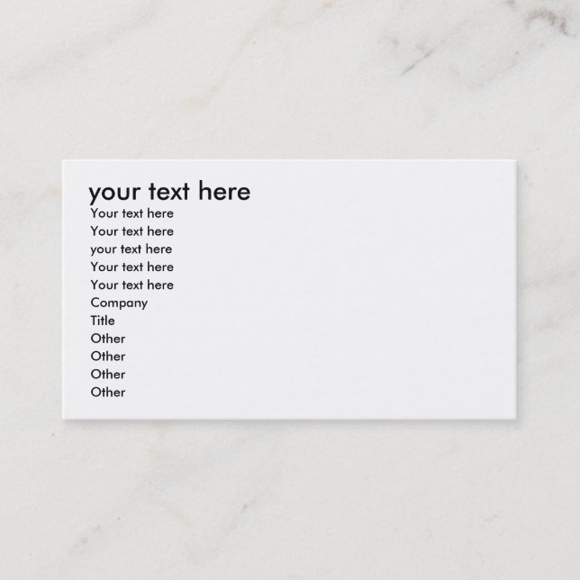 Carte De Visite votre texte ici, votre texte ici, votre texte (Devant)