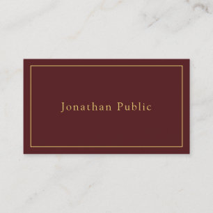 Carte De Visite Votre texte personnalisé Moderne Modèle simple Élé