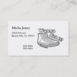 Carte De Visite Voulez le donner un coup de pied des baskets