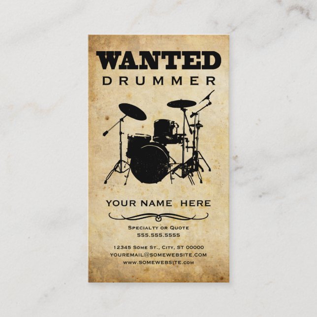 Carte De Visite voulu : batteur (Devant)