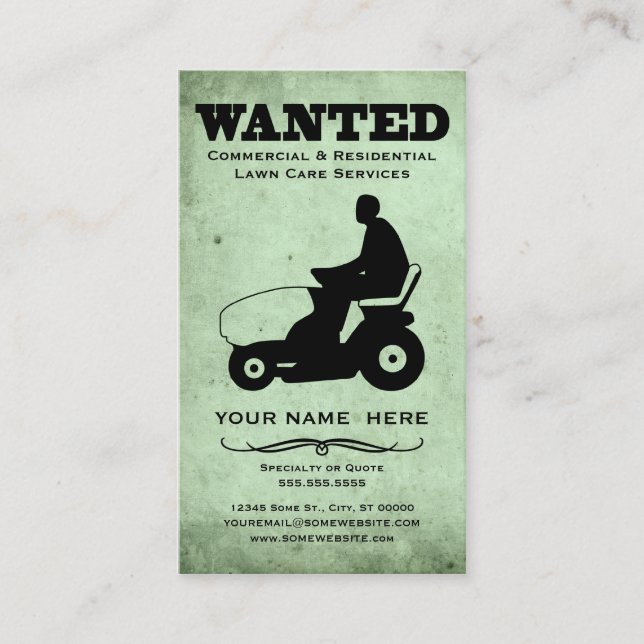 Carte De Visite voulu : services de soin de pelouse (Devant)
