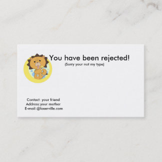 Carte De Visite Vous avez été rejetés ! , Cont…