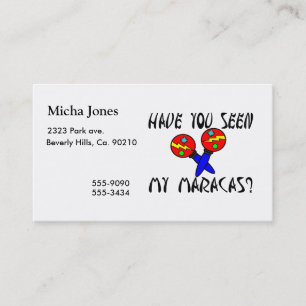 Carte De Visite Vous avez vus mes maracas