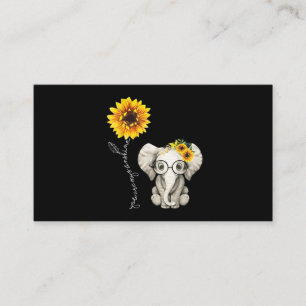 Carte De Visite Vous Êtes Mon Sunshine Hippie Sunflower Elephant
