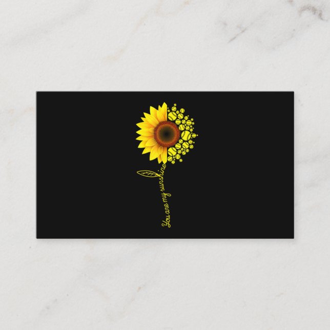 Carte De Visite Vous Êtes Mon Sunshine Sunflower Softball (Devant)