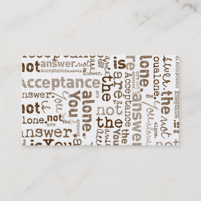 Carte De Visite Vous n'êtes pas un seul mot collage (Devant)