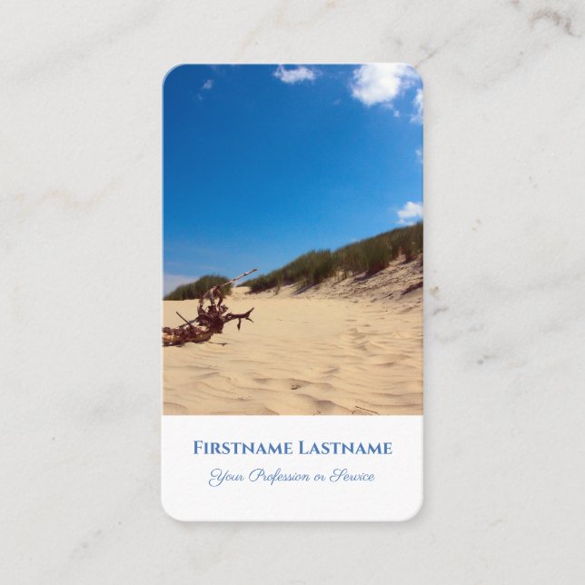 Carte De Visite Voyage maritime vacances sable dune style agent de (Devant)
