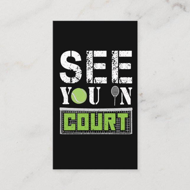 Carte De Visite Voyez-vous devant le tribunal raquette de cadeau (Devant)