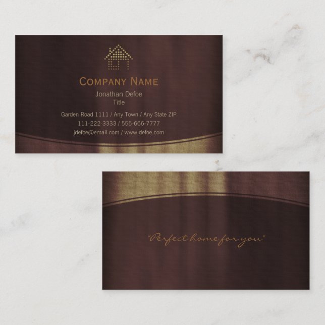 Carte De Visite Vrai agent immobilier professionnel de l'agent (Devant / Derrière)