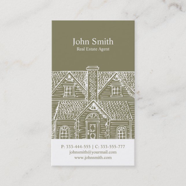 Carte De Visite Vrai agent immobilier professionnel simple élégant (Devant)