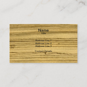 Carte De Visite Vraie fibre de bois balayée de placage de