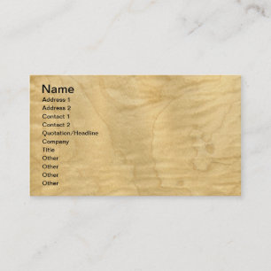 Carte De Visite Vraie fibre de bois bouclée de placage d'érable