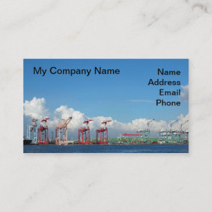 Carte De Visite Vue de port de récipient de Kaohsiung avec le ciel