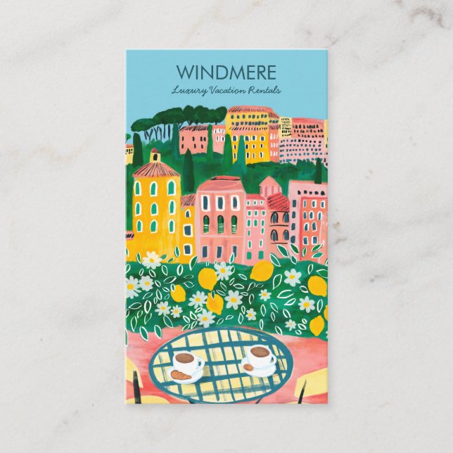 Carte De Visite Vue depuis Balcon Location de vacances Realtor QR  (Devant)