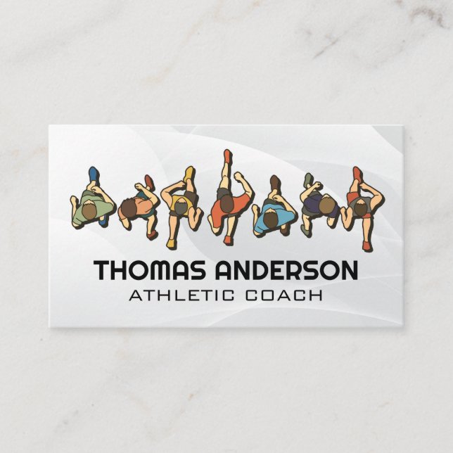 Carte De Visite Vue supérieure des coureurs (Devant)